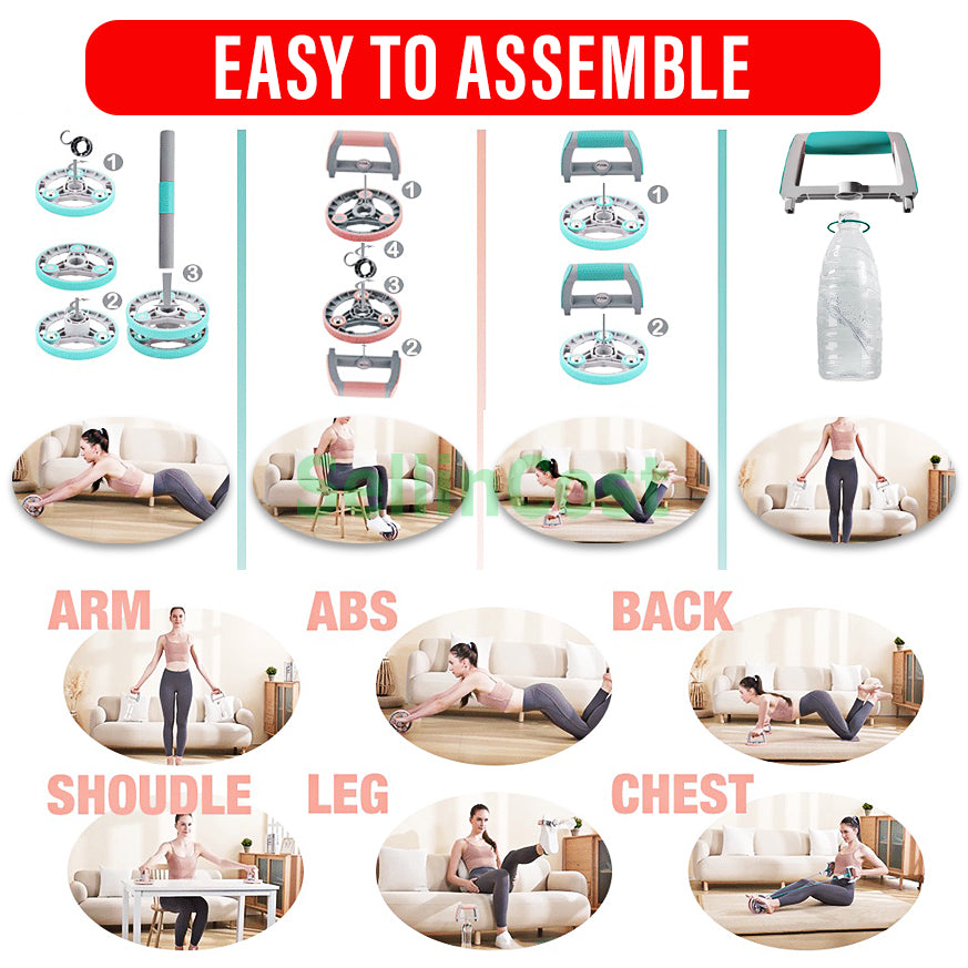 16in1 Multifunction Ab Roller Wheel Push Up Training M7000