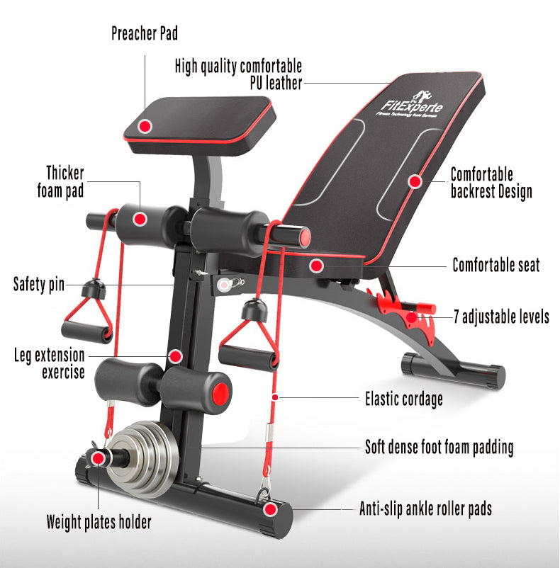 FitExperte Foldable Sit Up Bench FE-DB3208T