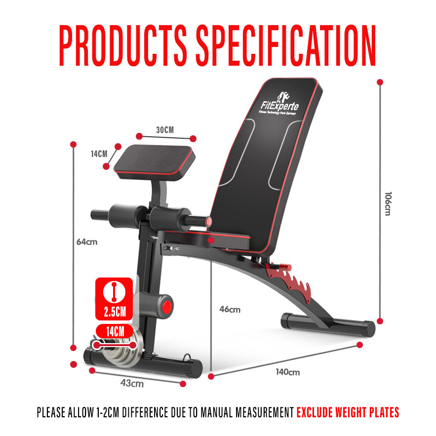 FitExperte Foldable Sit Up Bench FE-DB3208T