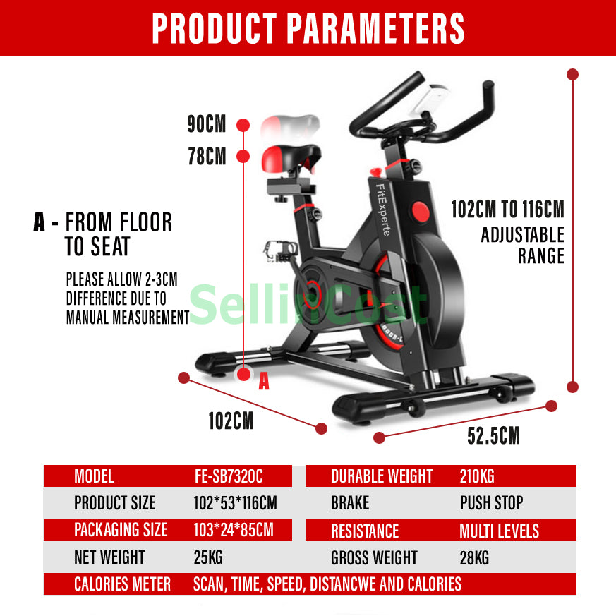 FitExperte Spinning Bike Full Wheel Covered FE-SB7320C