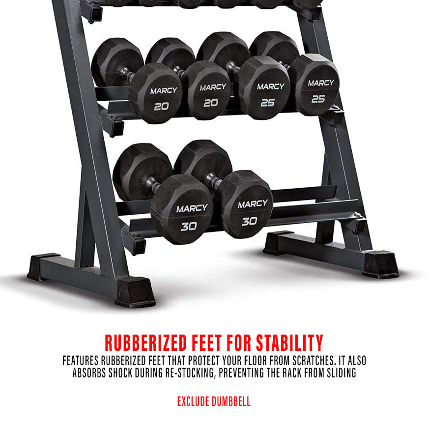 Heavy Duty 3 Tier Horizontal Dumbbell Rack Multi Tiers Storage Hexagon Dumbbell Weight Lifting Workout YL-DR3T07