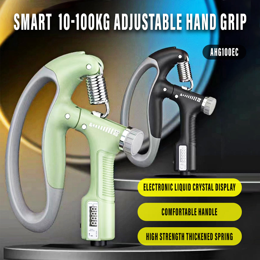 Heavy Duty Hand Grip Adjustable Resistance 10-100kg Gripper with Counter Finger Strengthener AHG100EC