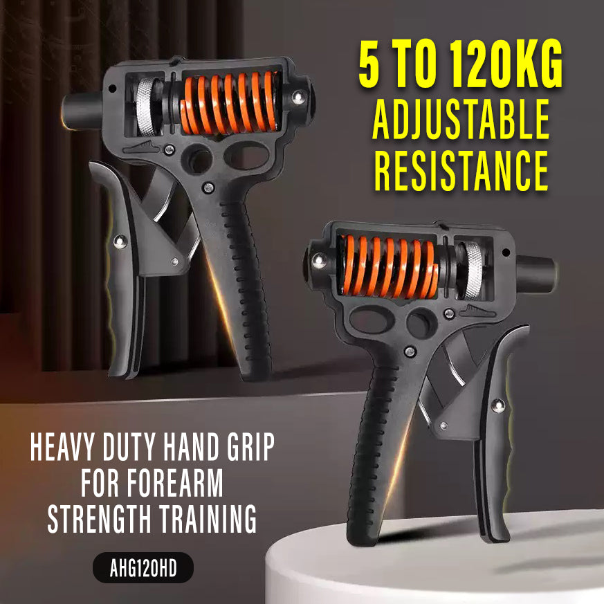 Heavy Duty Hand Grip  Adjustable Resistance 5-120kg Gripper Finger Strengthener AHG120HD