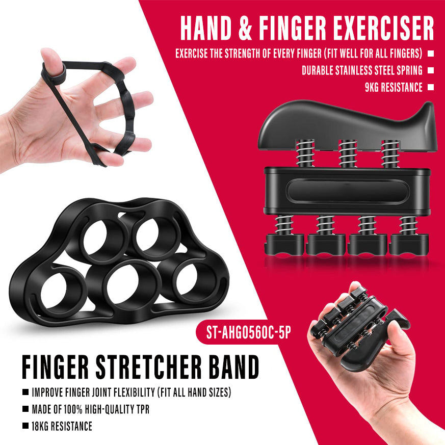 5in1 Hand Gripper with Counter 5-60KG Adjustable Hand Finger Exerciser Strength Yonex Badminton Trainer AHG0560C-5P