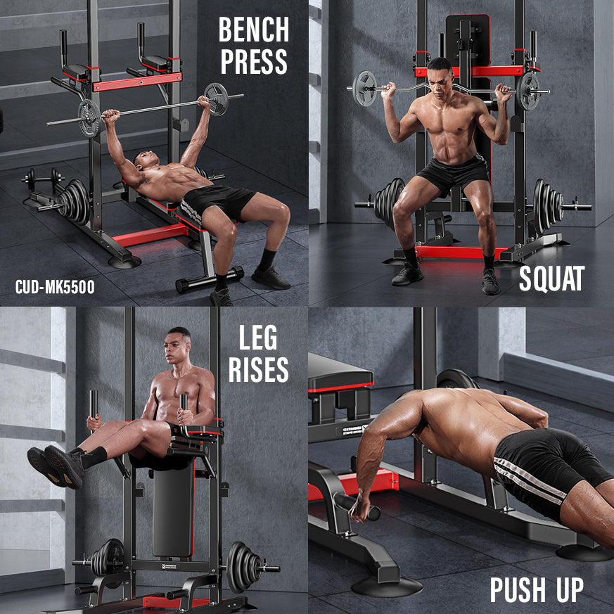 Bench press set online with pull up bar