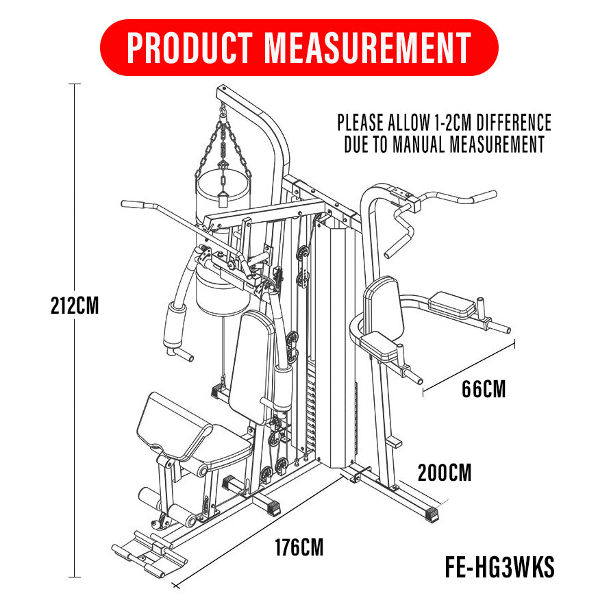 Gym best sale equipment measurements