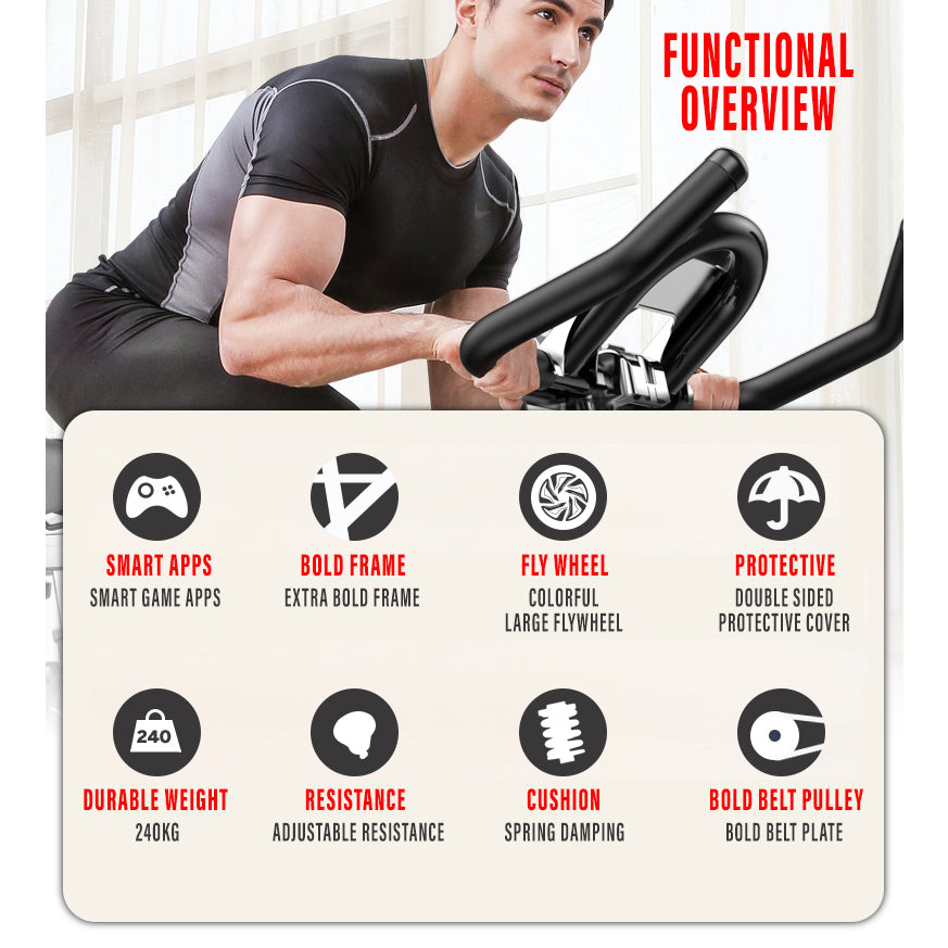 FitExperte Spinning Bike with Qiber App FE-SB8636A