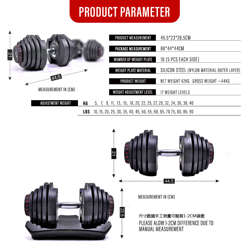 FitExperte Automatic Adjustable Dumbbell FE-ST1090