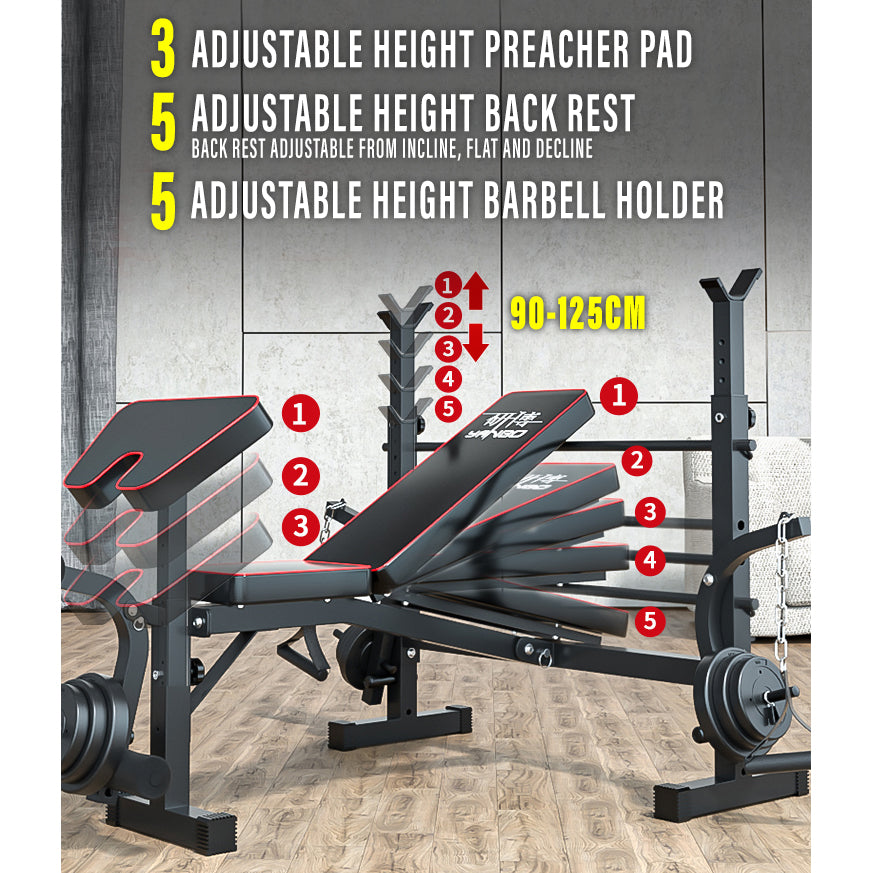 Foldable Sit Up Dumbbell Barbell Bench Press Workout Exercise YL