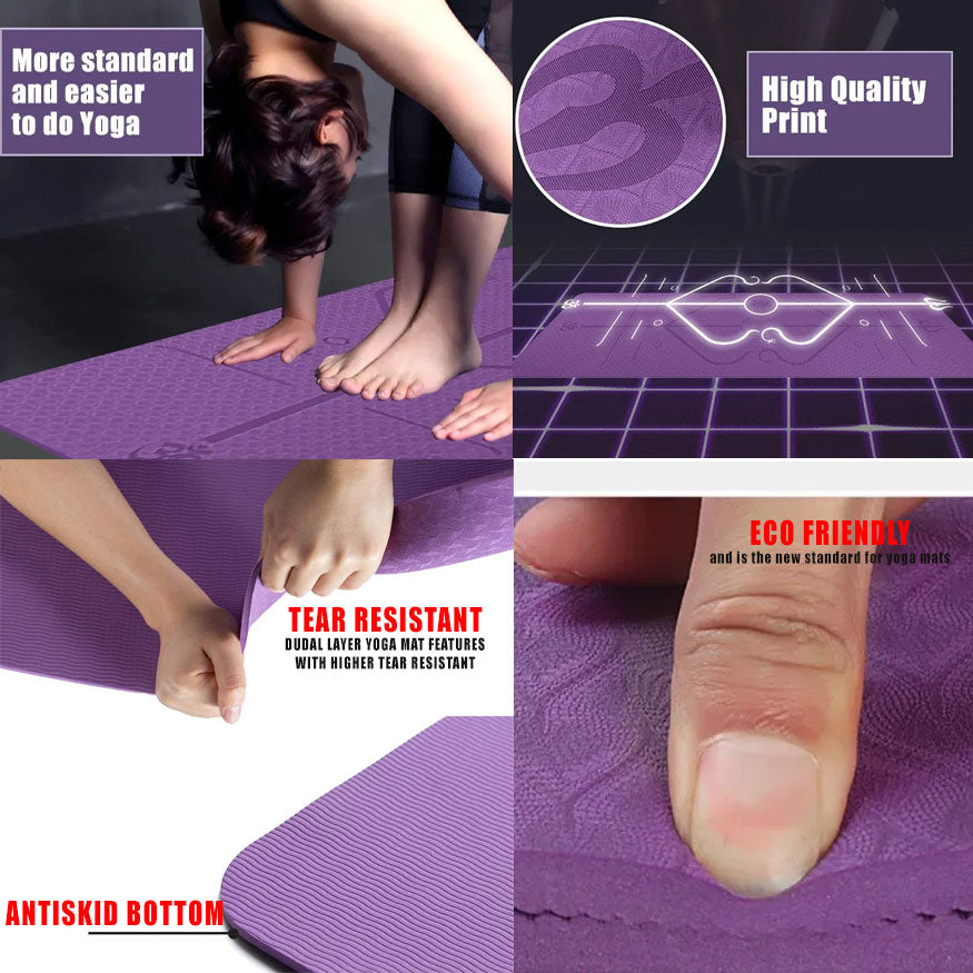 FitExperte TPE Mat Body Line Yoga Mats TPE6-SCBL