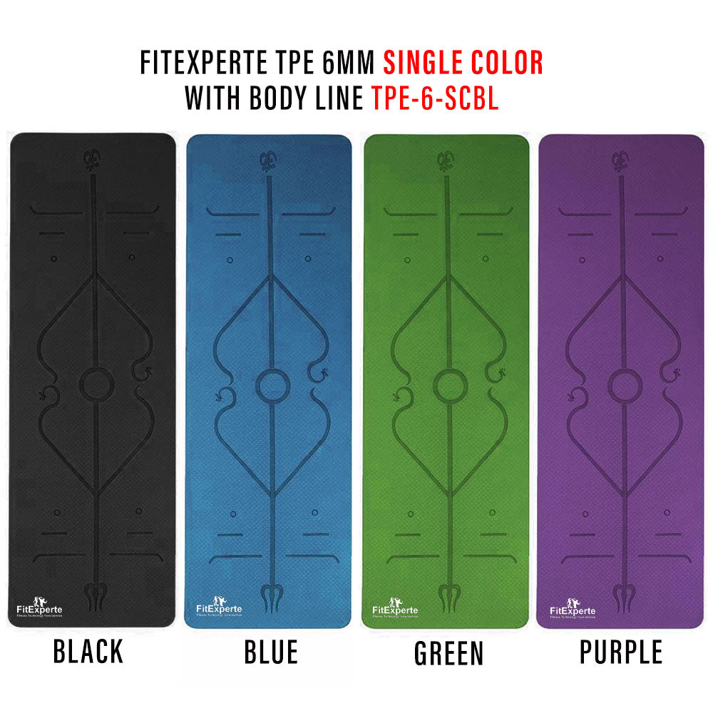 FitExperte TPE Mat Body Line Yoga Mats TPE6-SCBL